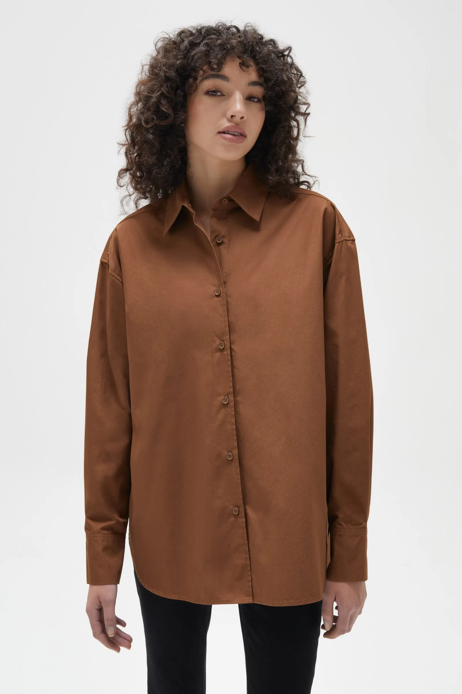 Everyday Poplin Shirt Burnt Ochre