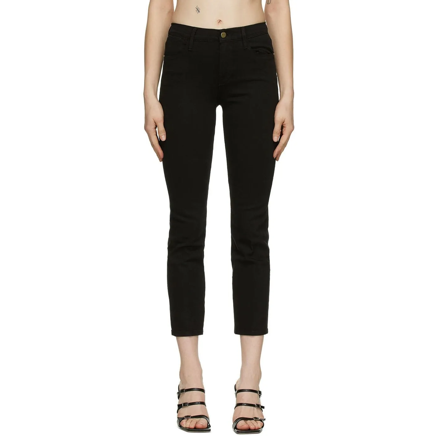 Frame Black 'Le High Straight' Jeans