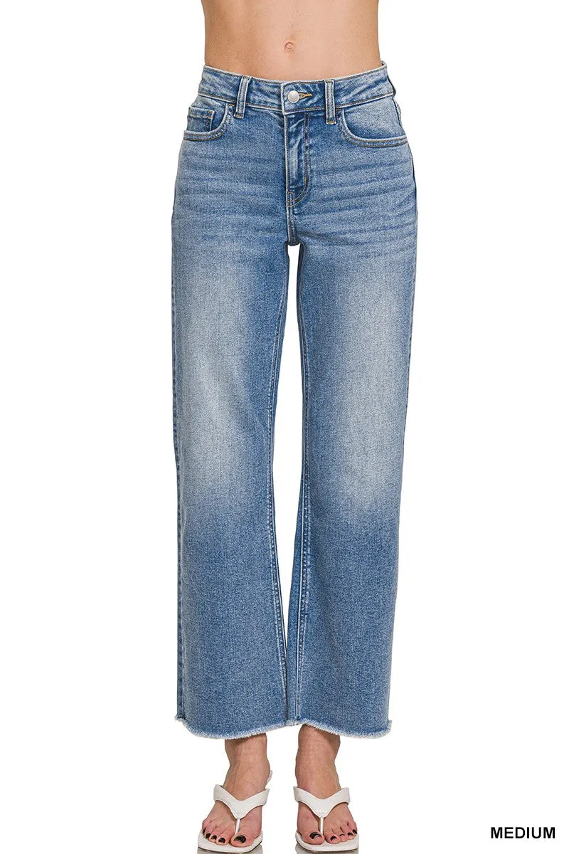 High-Waist Straight Leg Jeans