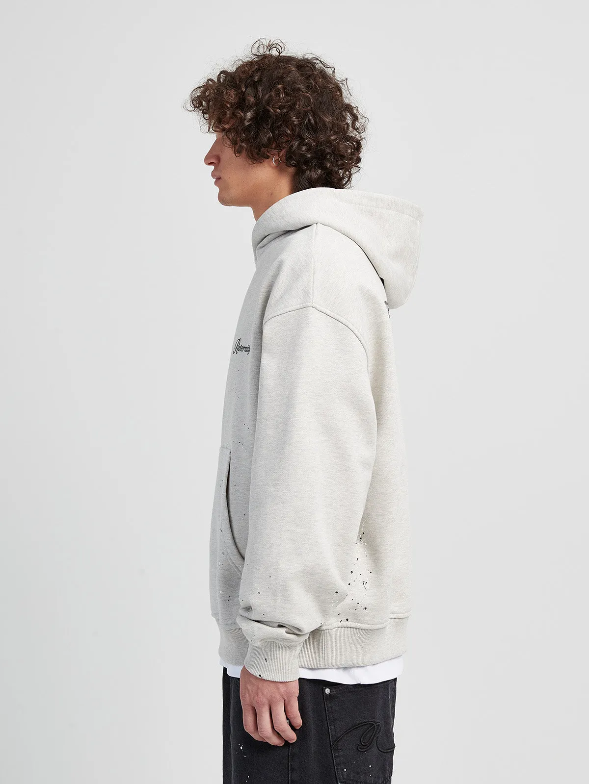 HOODIE SPLATTER EFFECTS - MELANGE GREY