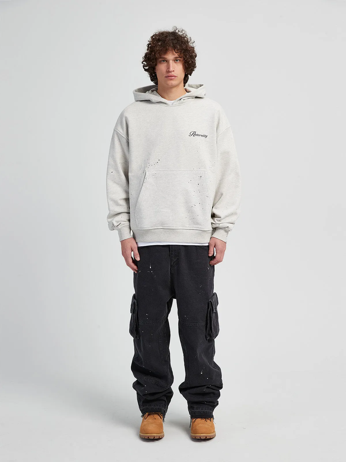 HOODIE SPLATTER EFFECTS - MELANGE GREY