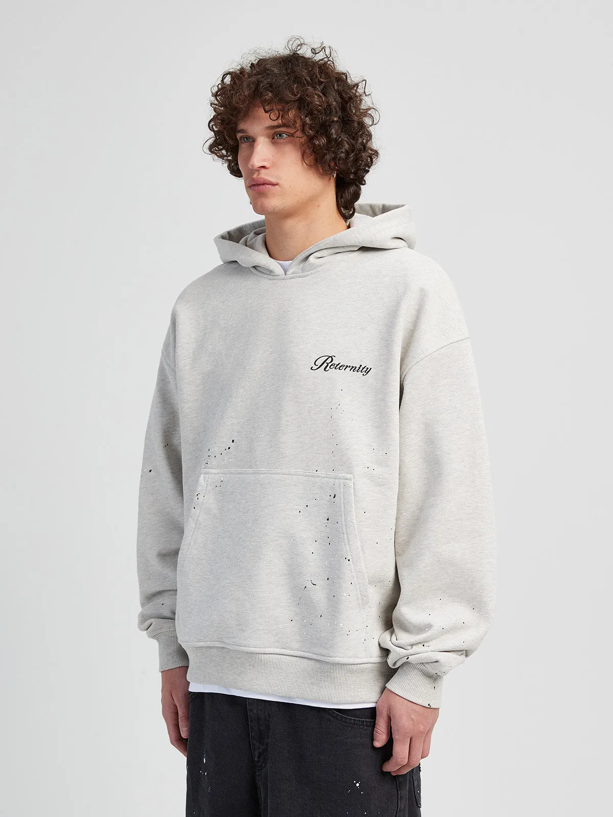 HOODIE SPLATTER EFFECTS - MELANGE GREY