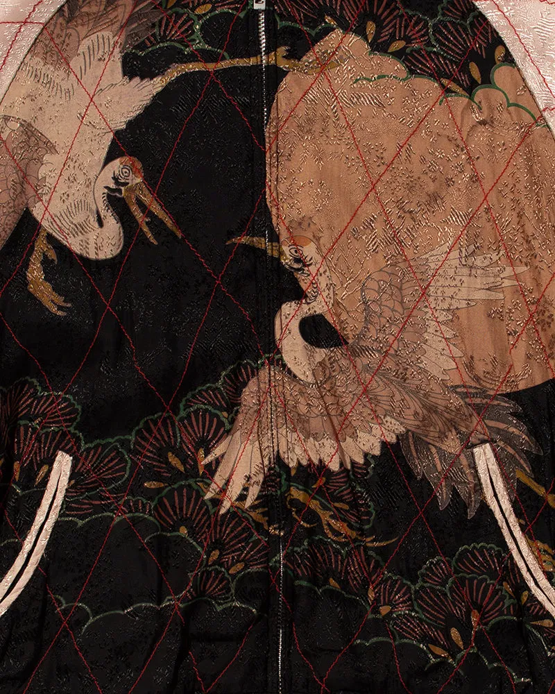 Japanese Repro Souvenir Jacket, Reversible, Hanatabi Gakudan, Black, Fuji and Maiko