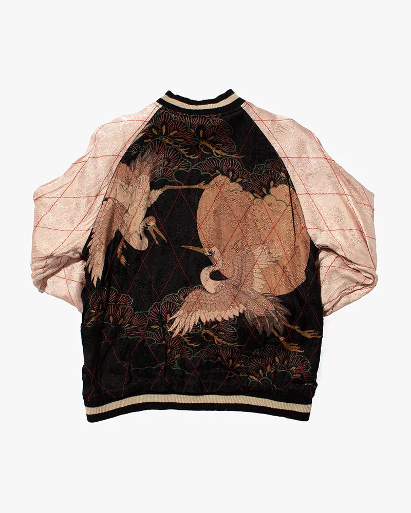 Japanese Repro Souvenir Jacket, Reversible, Hanatabi Gakudan, Black, Fuji and Maiko