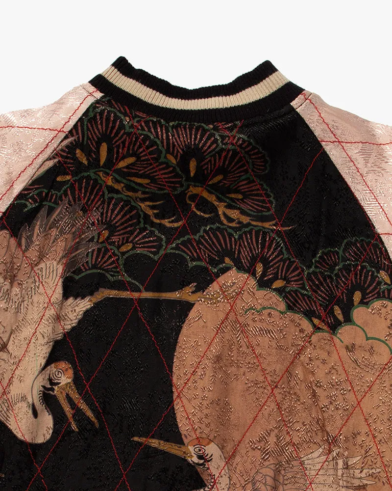 Japanese Repro Souvenir Jacket, Reversible, Hanatabi Gakudan, Black, Fuji and Maiko