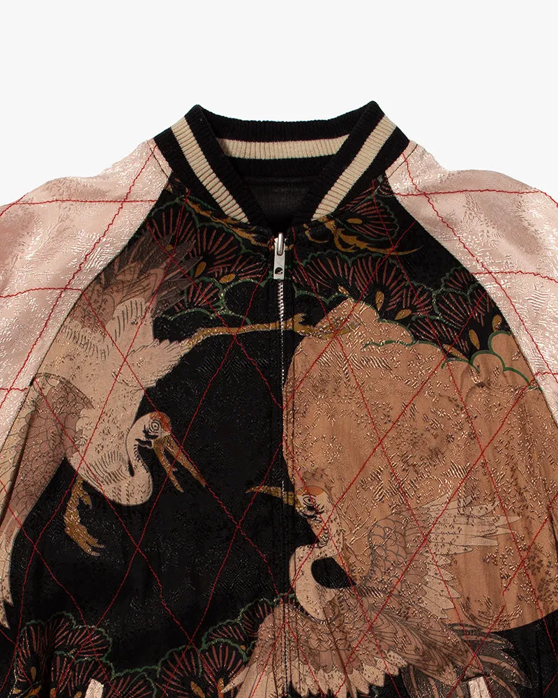 Japanese Repro Souvenir Jacket, Reversible, Hanatabi Gakudan, Black, Fuji and Maiko