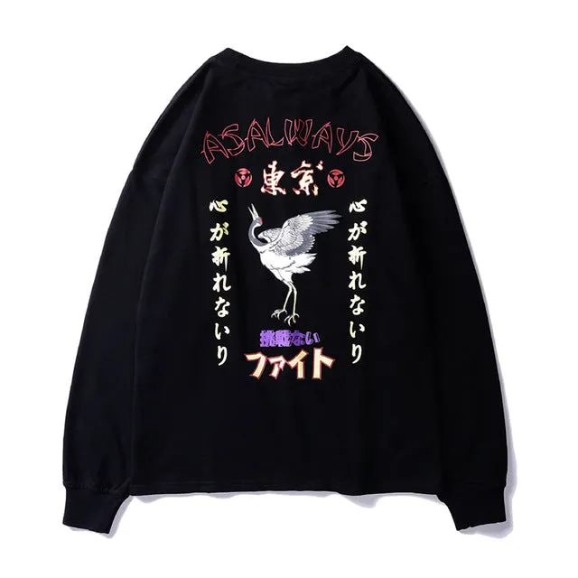 Japanese Style bird sweatshirt