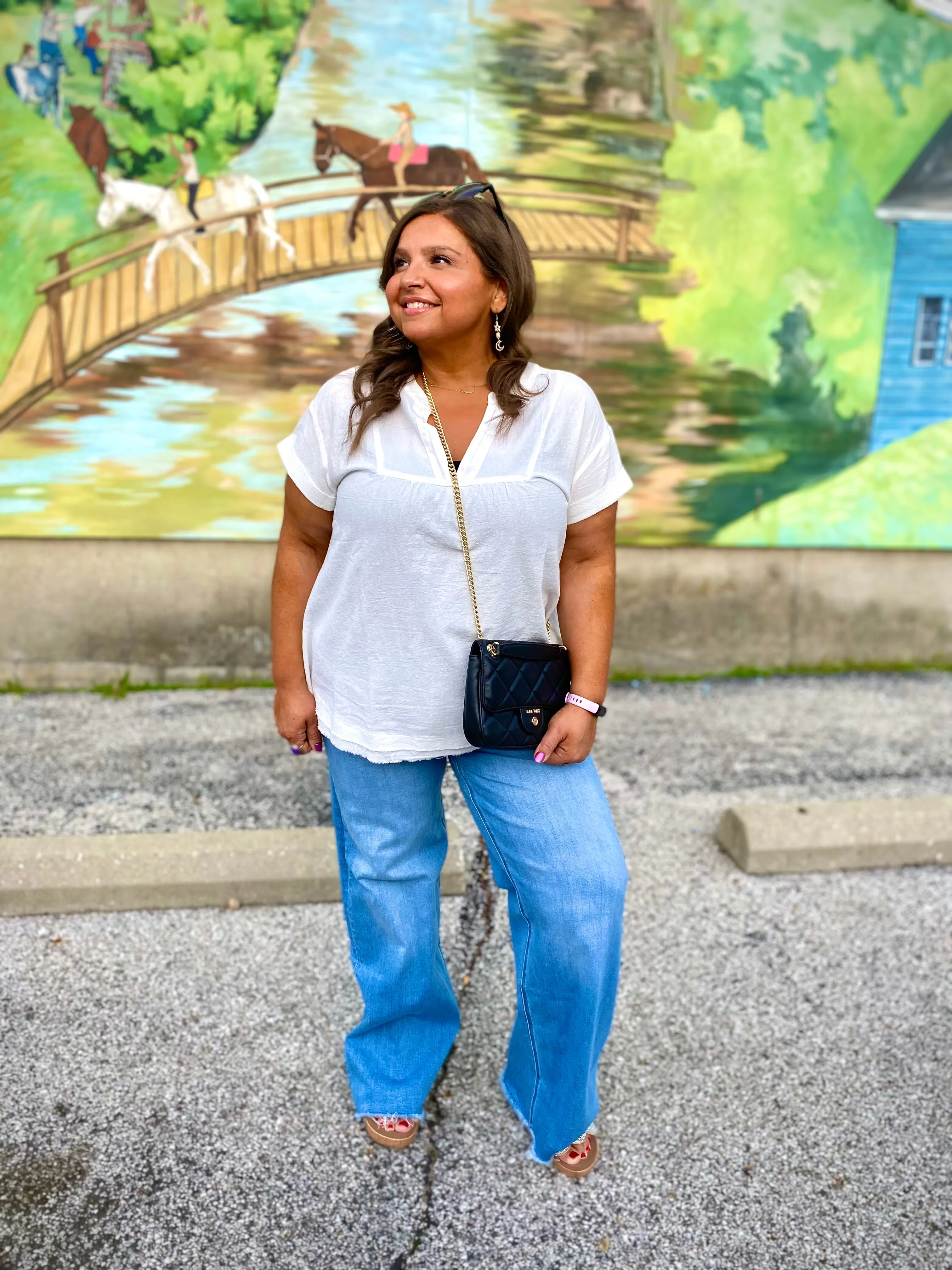 Jo HR Wide Leg Raw Hem Jeans