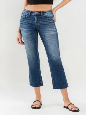 LV1194: Mid-Rise Cropped Straight Jeans-Dark