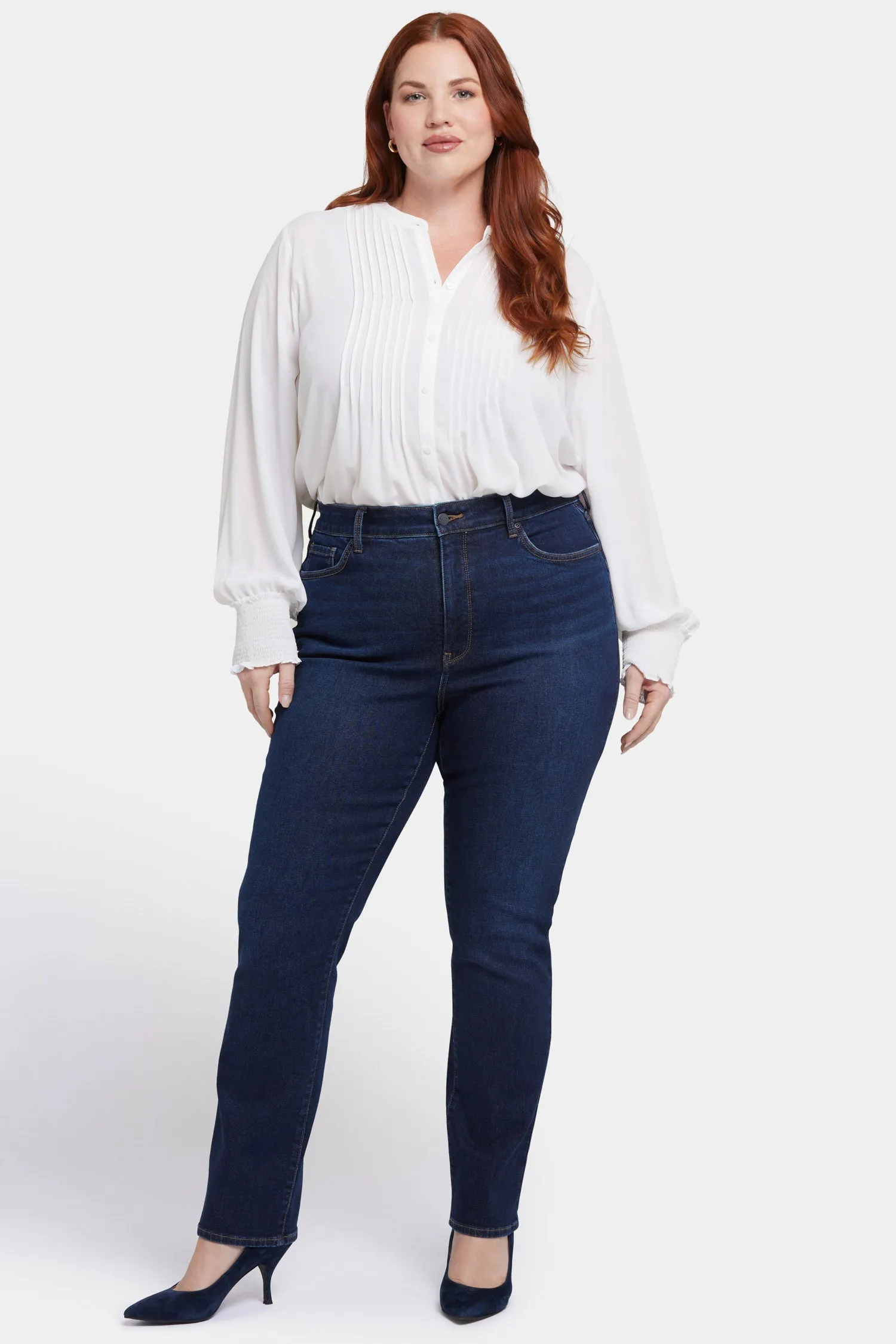 Marilyn Straight Jeans In Plus Size - River Bridge