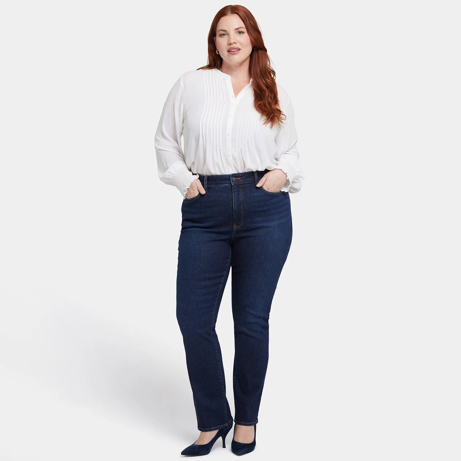 Marilyn Straight Jeans In Plus Size - River Bridge