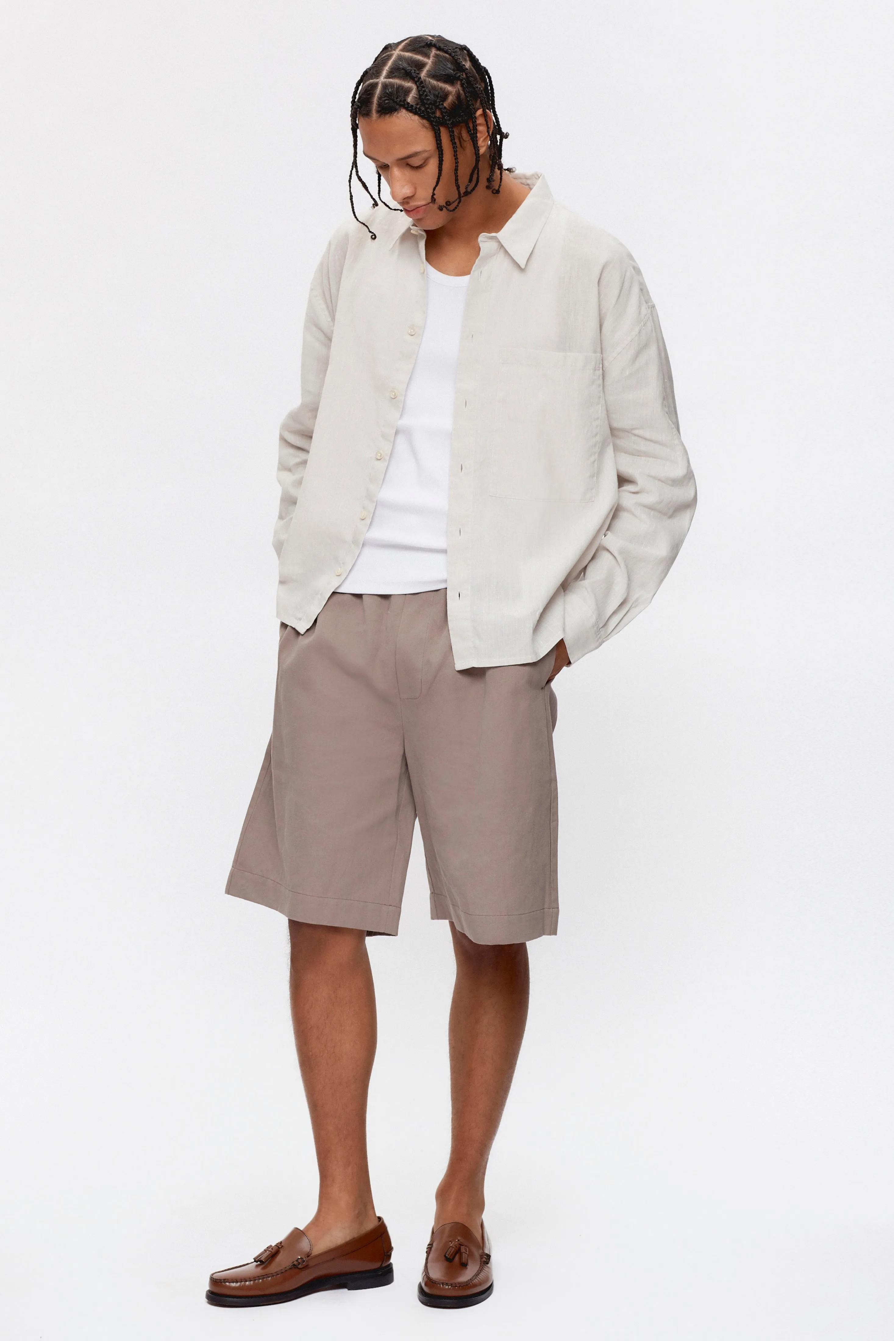 Men’s Cairo Linen Shirt in Natural