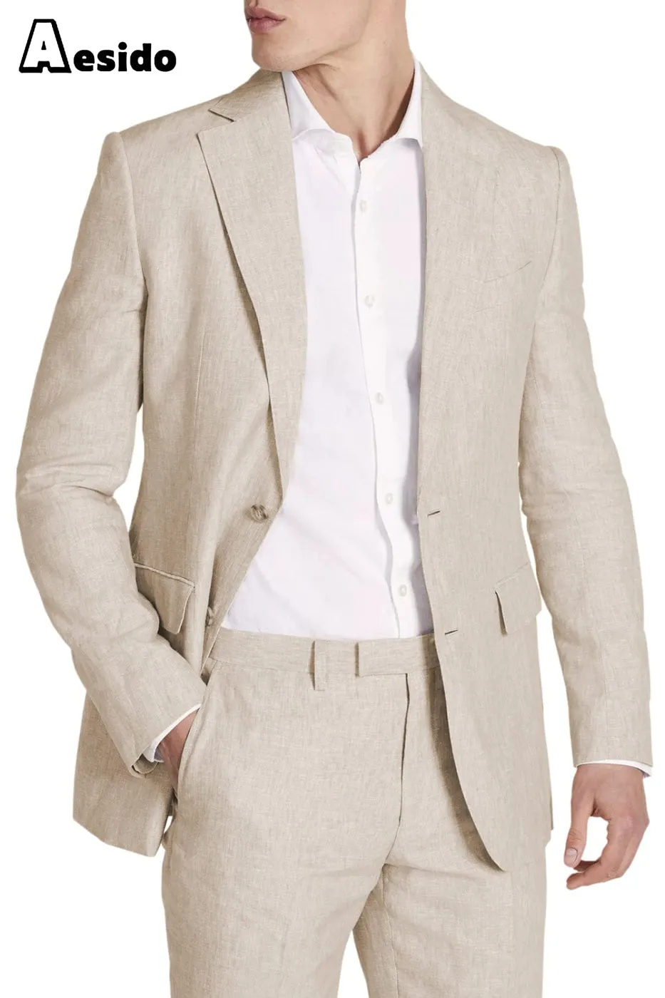 Men's Suit 2 Pieces Business Casual Double Button Jacket (Blazer Pants)