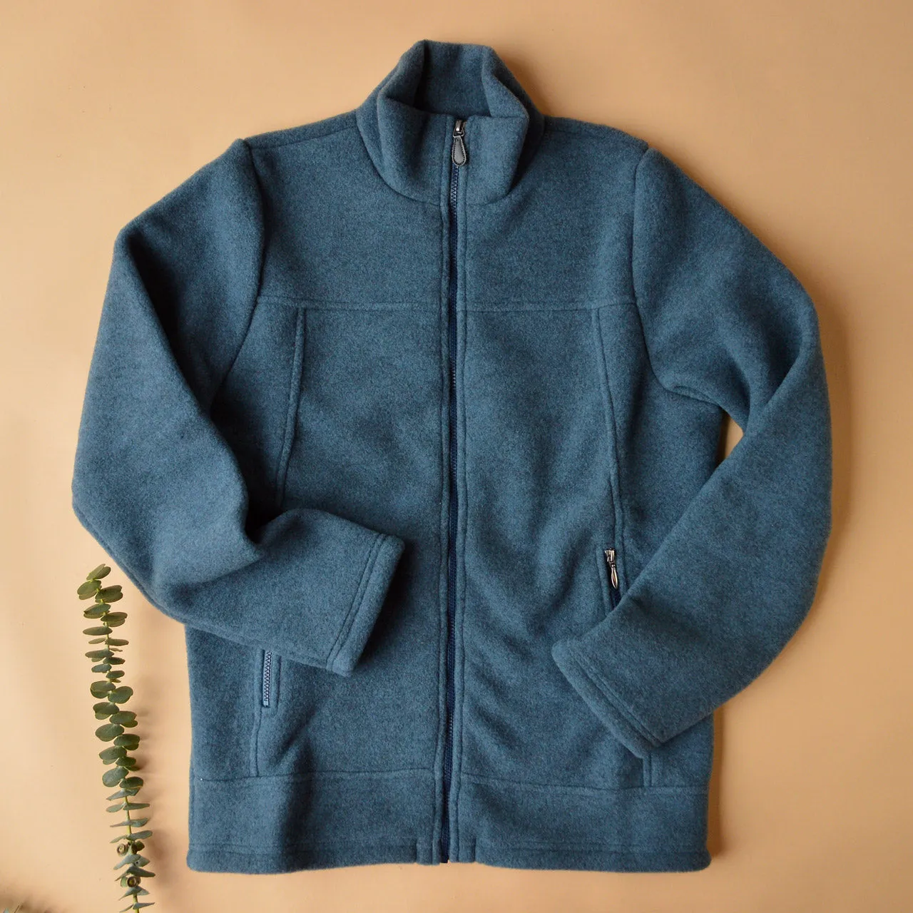 Mens Atlantic Zip Jacket - 100% Organic Wool Fleece (Size M-L) - Limited Stock!