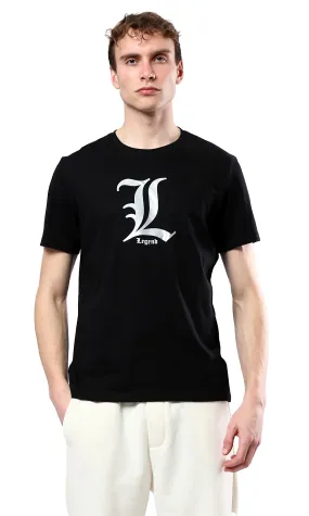 O178956 Printed "Legend" Short Sleeves Tee - Black