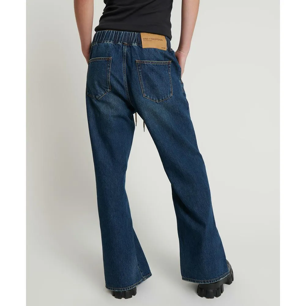 One Teaspoon Roadhouse Wide Leg Drawstring Jeans