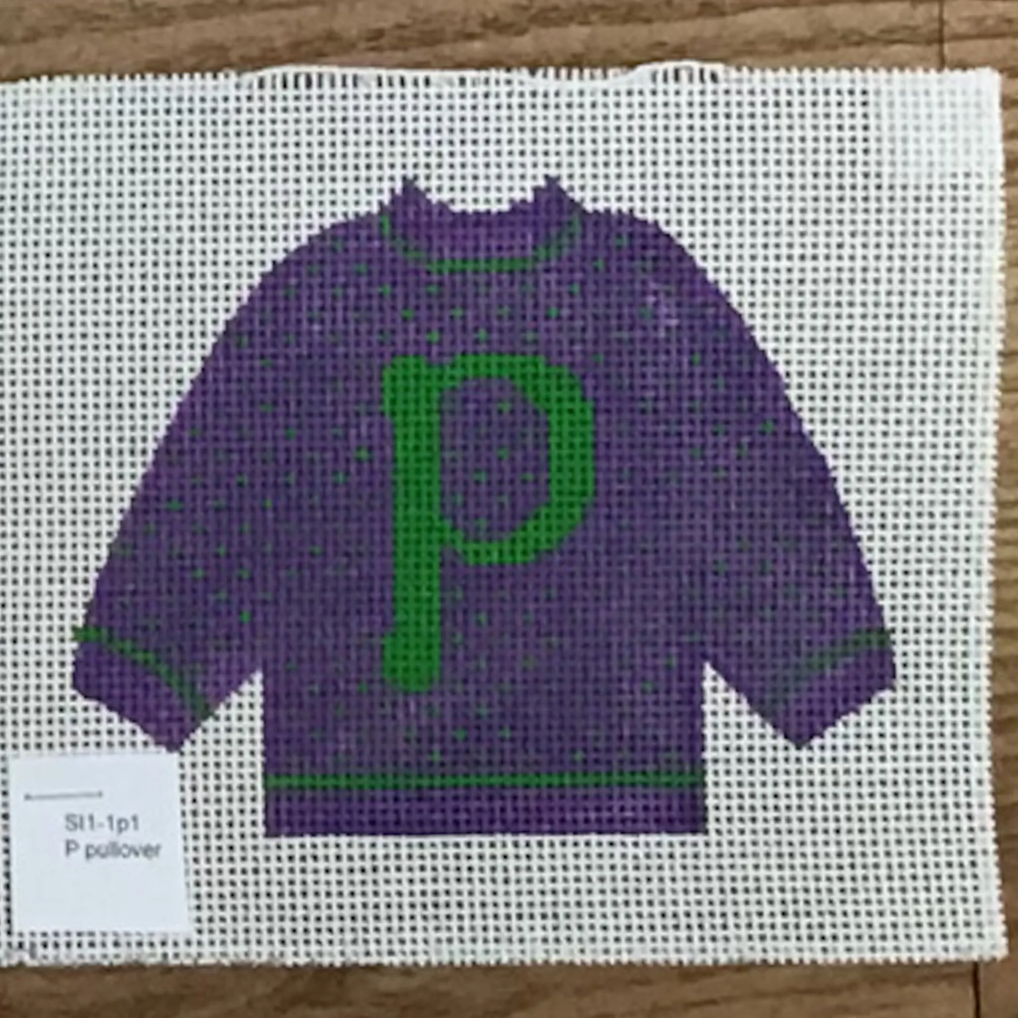 P Pullover Sweater Needlepoint Canvas