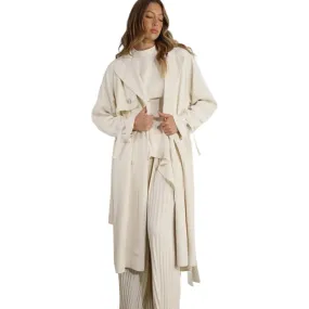 Pleated Trench Coat - Cream