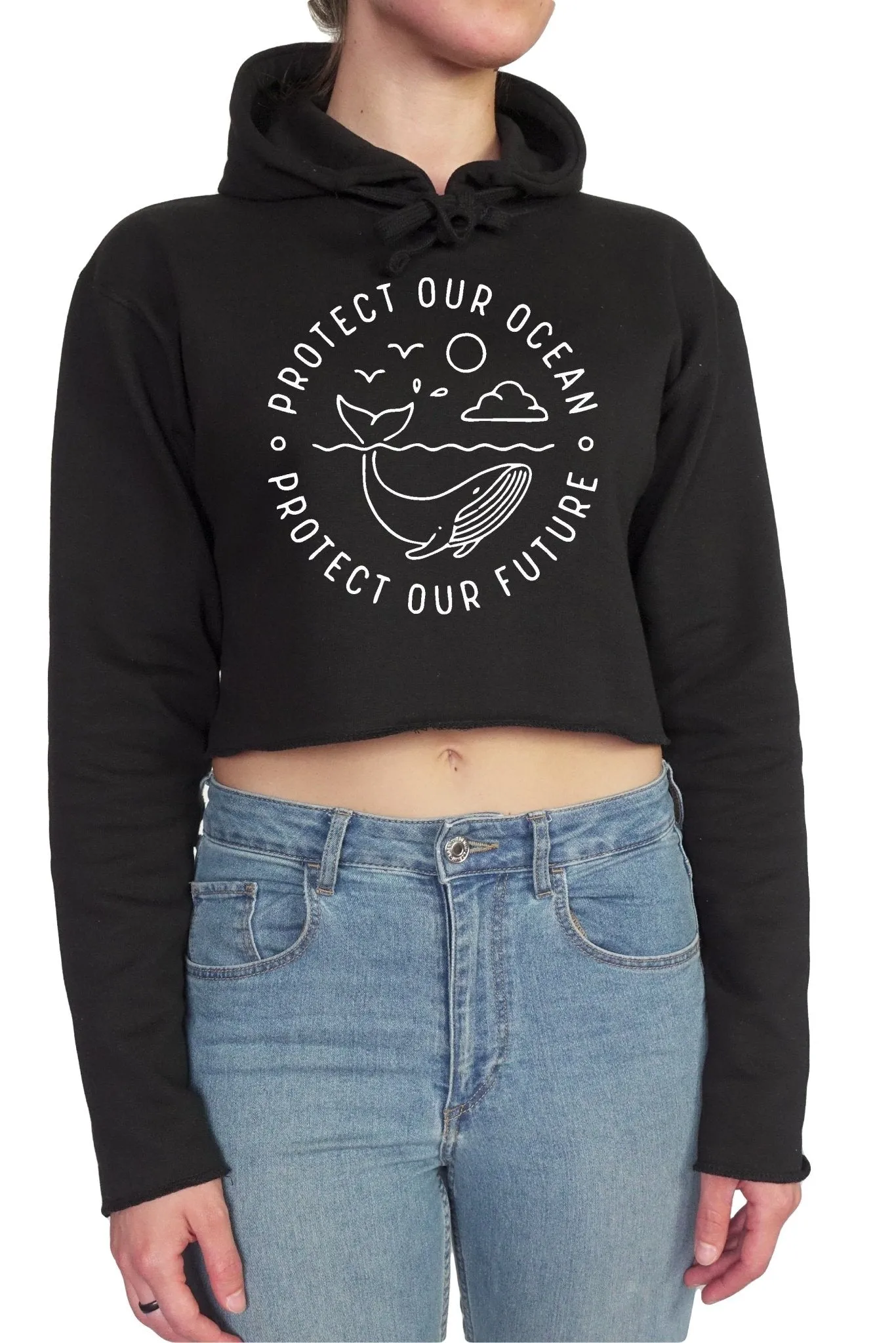 Protect Our Ocean Protect Our Future || Organic Cotton || Crop Hoodie