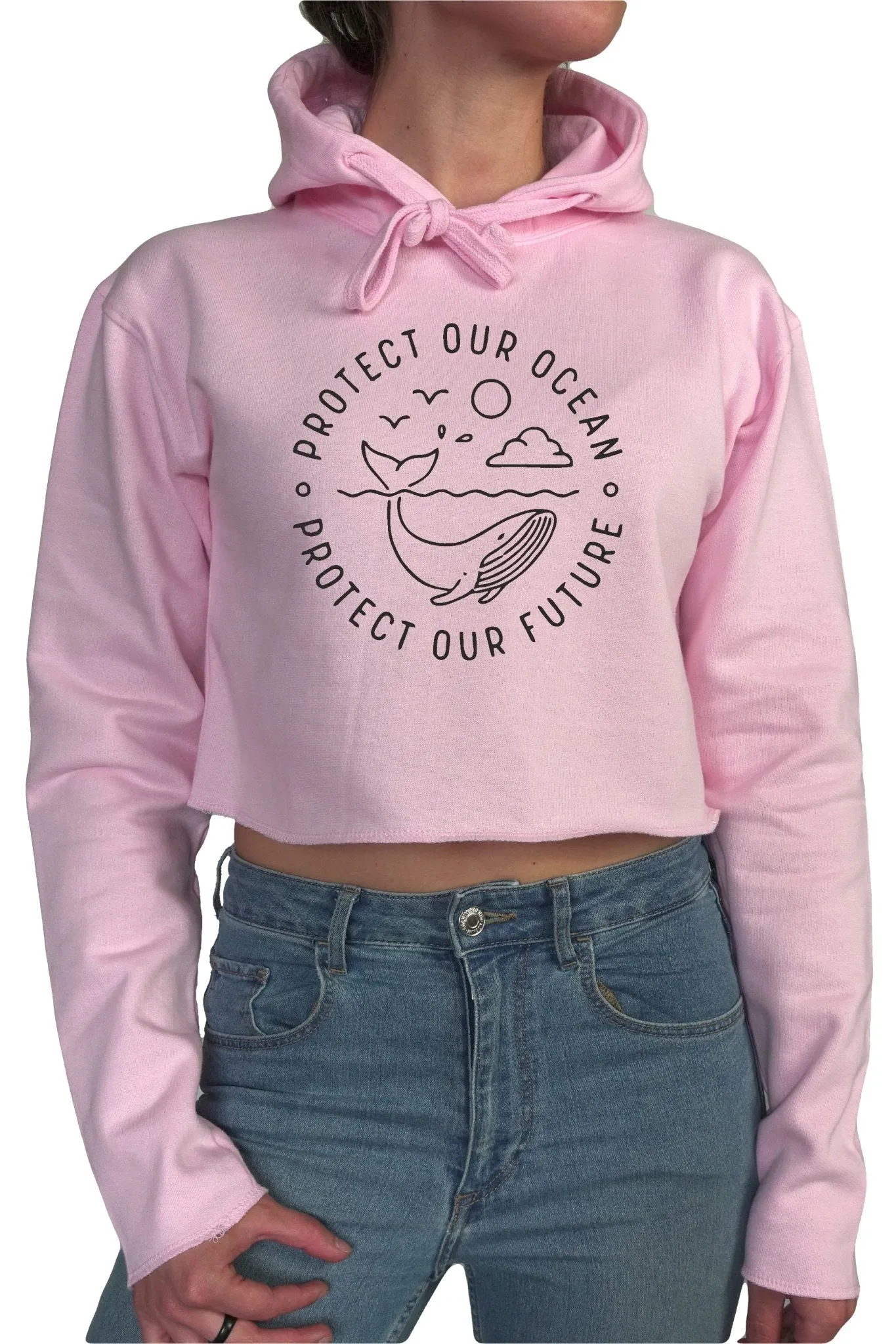 Protect Our Ocean Protect Our Future || Organic Cotton || Crop Hoodie