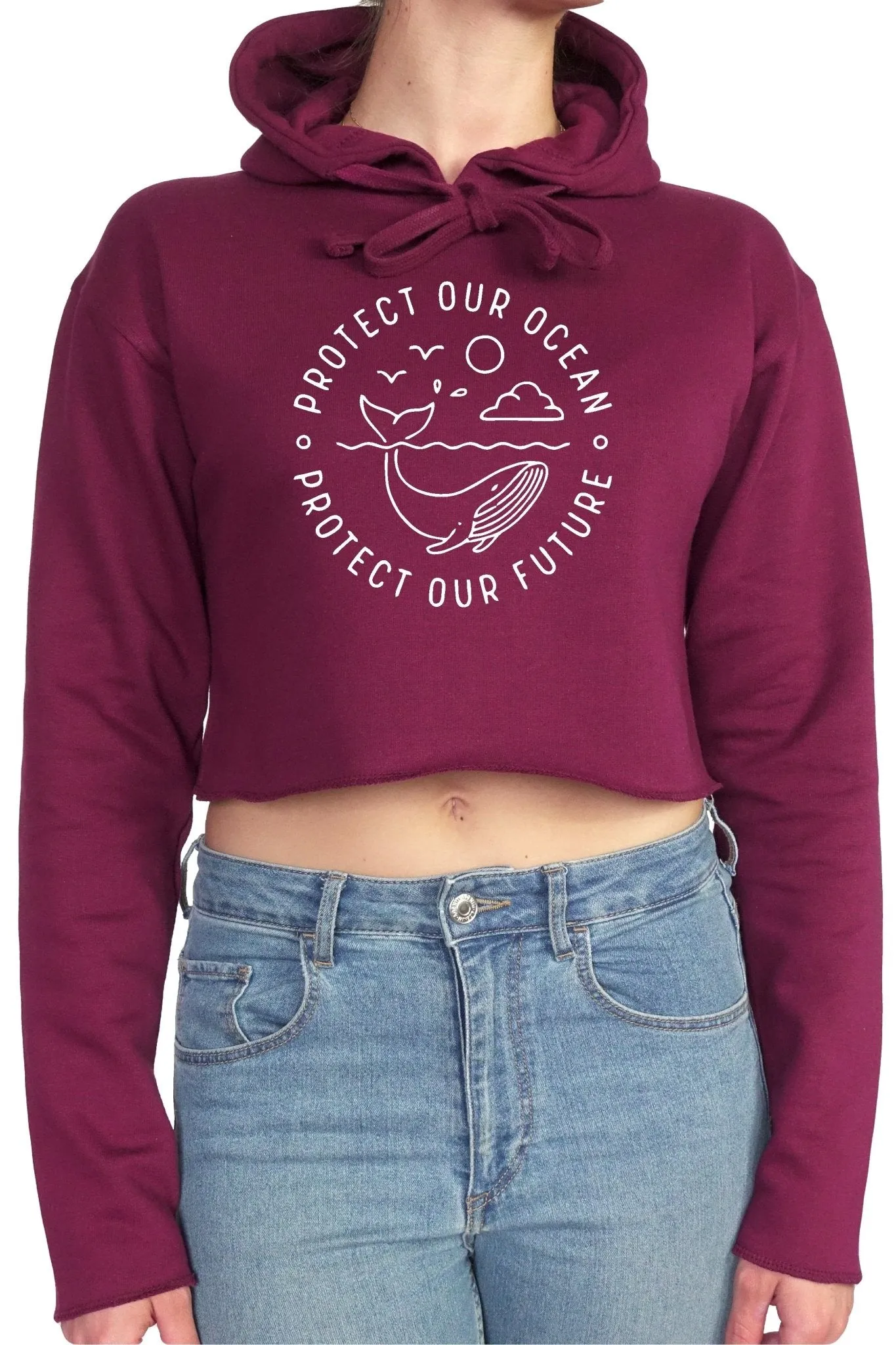 Protect Our Ocean Protect Our Future || Organic Cotton || Crop Hoodie
