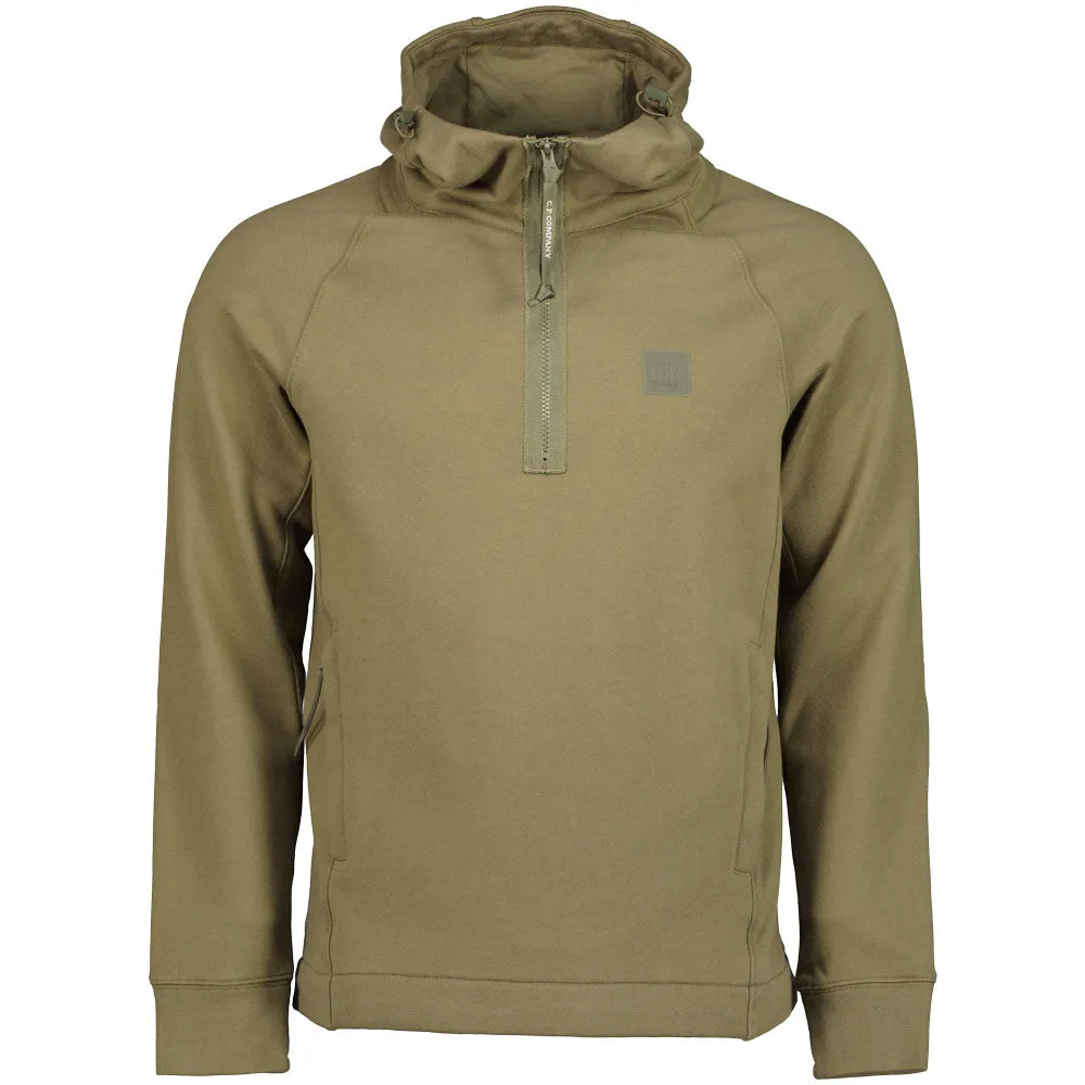 Quarter Zip Patch Logo Hoodie