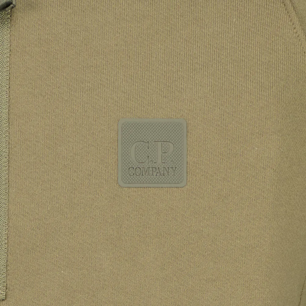 Quarter Zip Patch Logo Hoodie