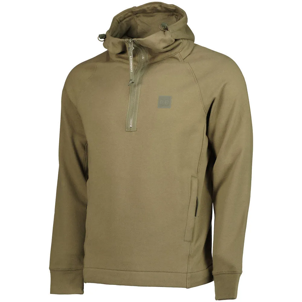 Quarter Zip Patch Logo Hoodie