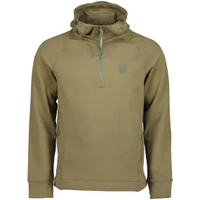 Quarter Zip Patch Logo Hoodie
