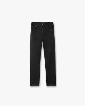 Off Black R2 Stepped Hem Denim: Modernized Classic Jeans for a Contemporary Look