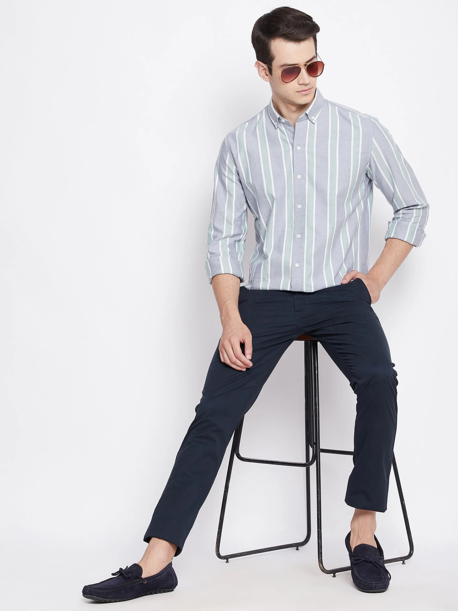 Regimental Stripes Oxford Cotton Shirt