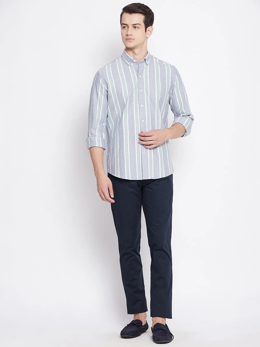 Regimental Stripes Oxford Cotton Shirt