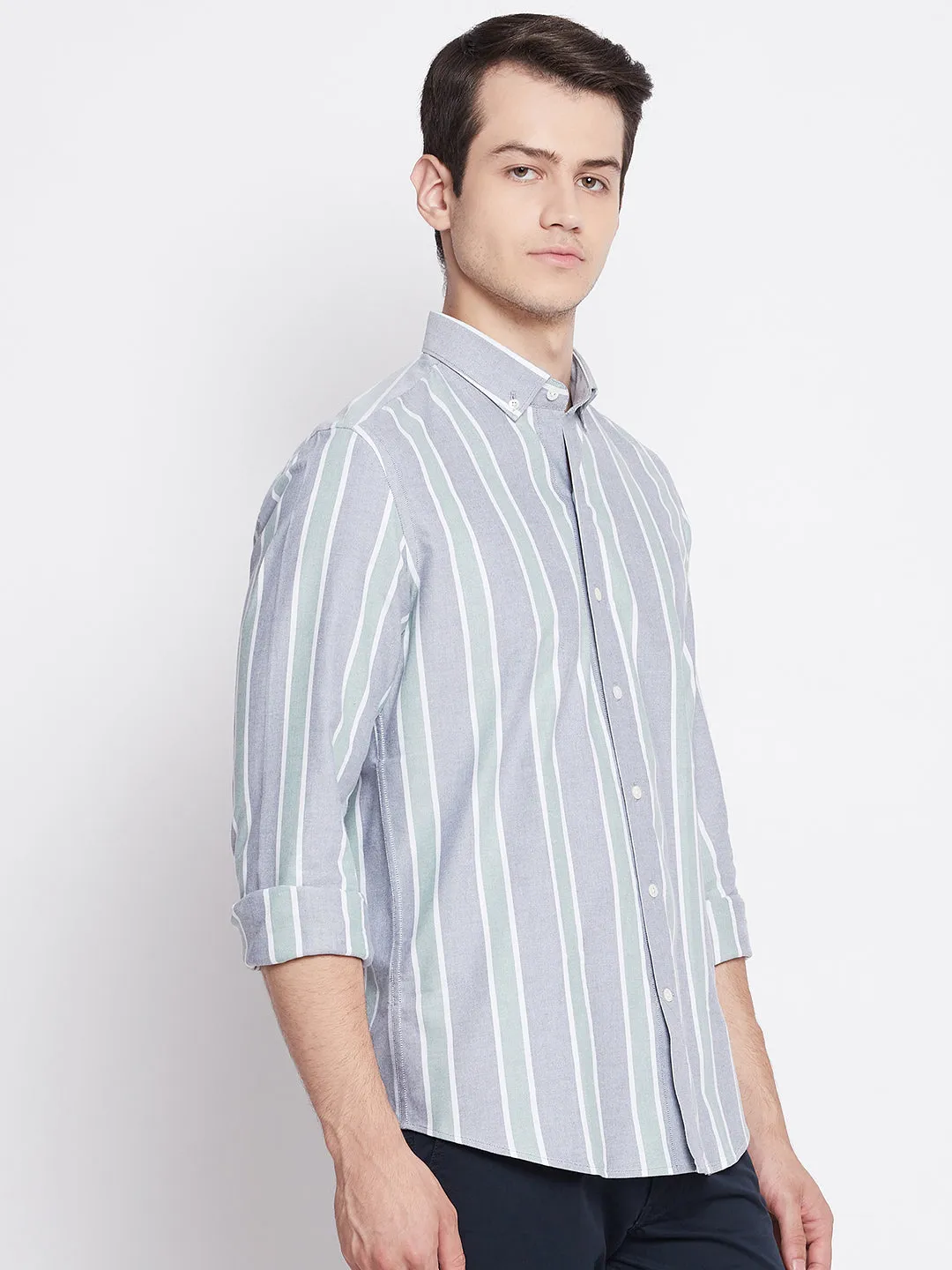 Regimental Stripes Oxford Cotton Shirt
