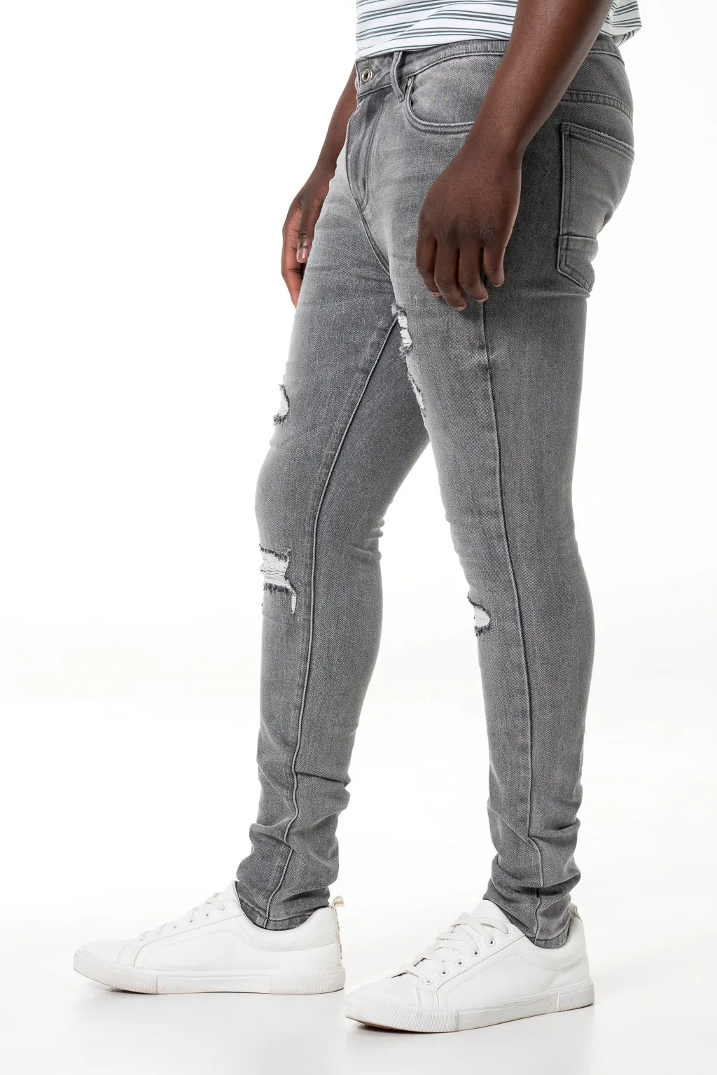 Rf10 Rip And Repair Skinny Denim Jeans _ 140454 _ Grey Wash