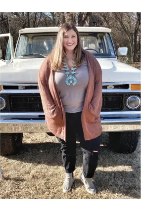 Rust Lightweight Cardigan