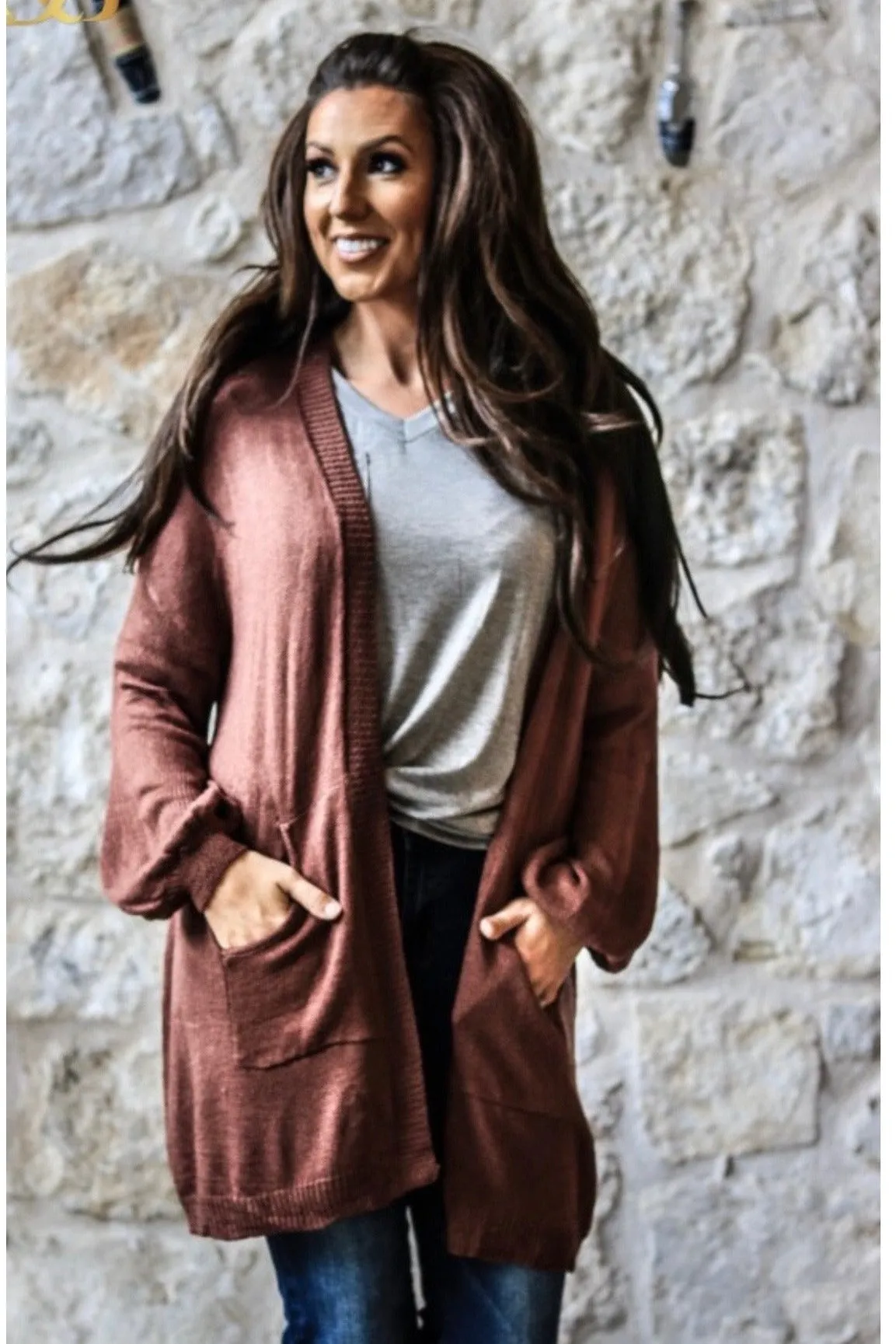Rust Lightweight Cardigan