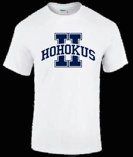 Short Sleeve T-Shirt <br>WHITE with NAVY INK