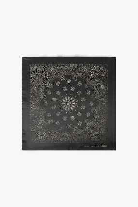 Silk Bandana | Black & White Vintage Paisley