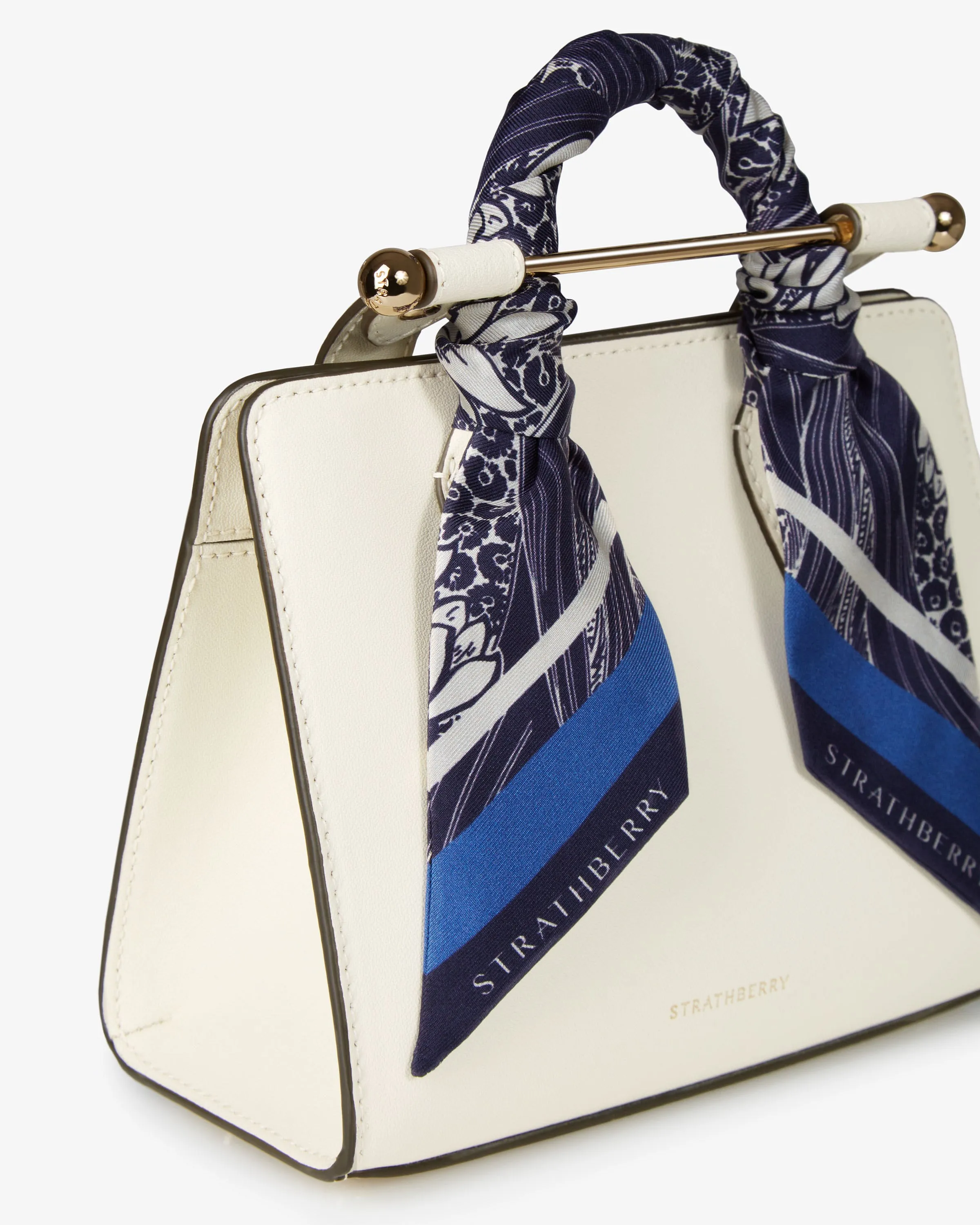 Silk Skinny Scarf - Wallpaper Navy/Vanilla