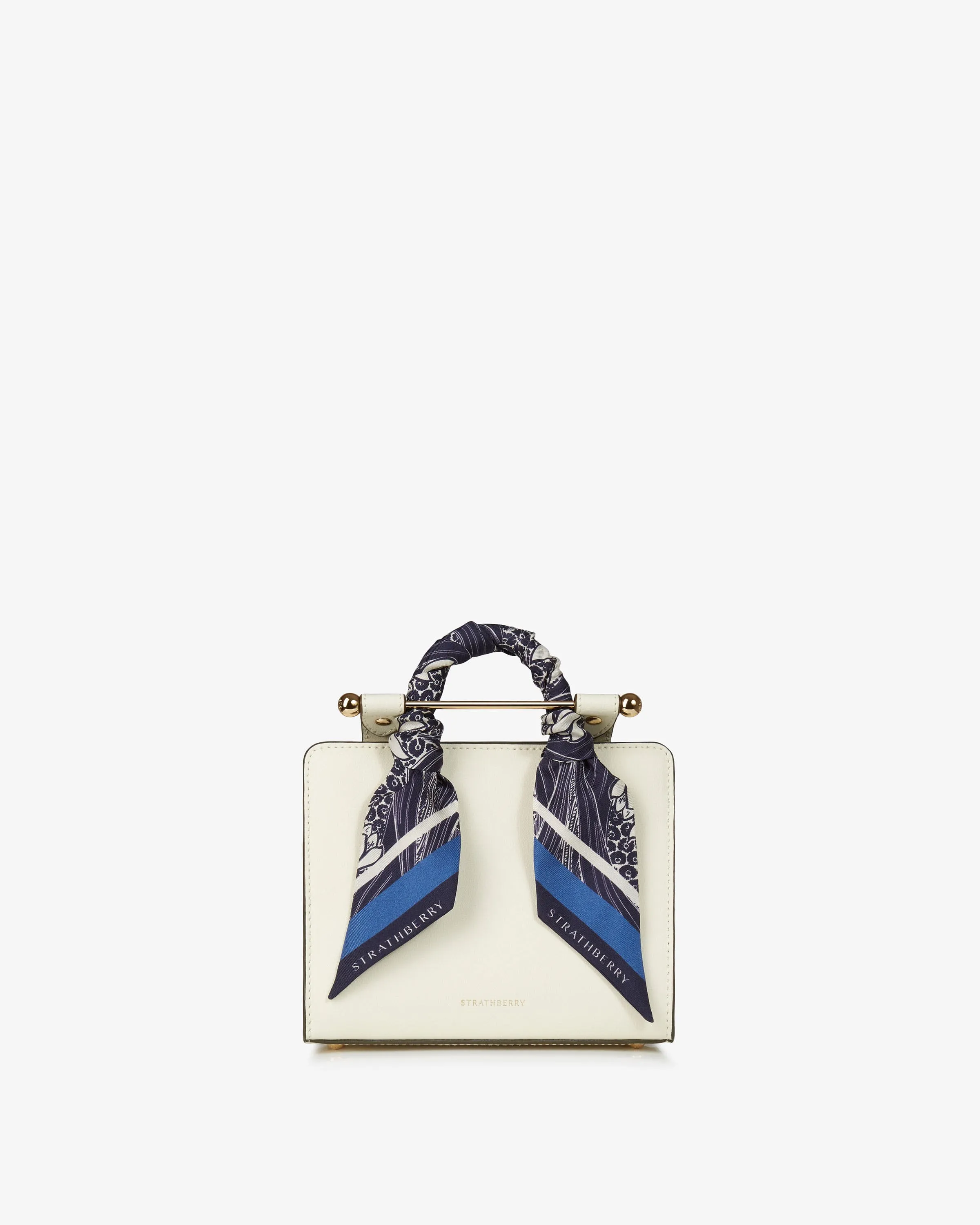 Silk Skinny Scarf - Wallpaper Navy/Vanilla