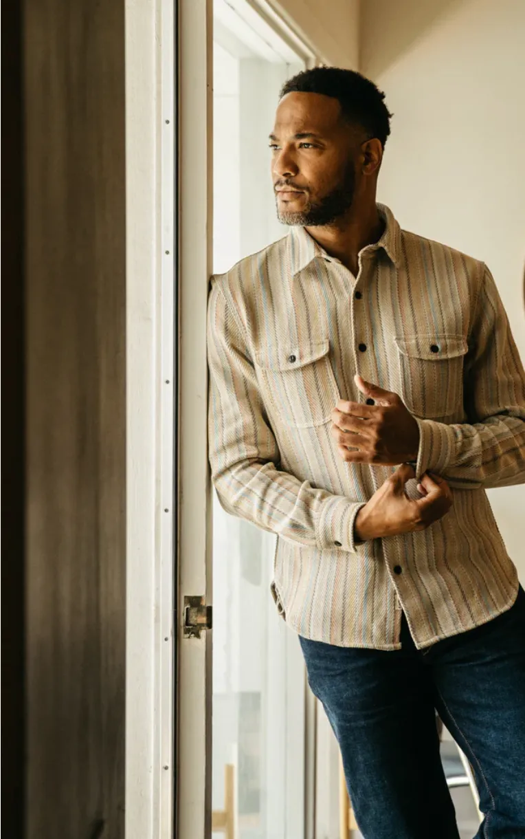 The Brace Loose Sleeve Stripe - Baja Sand