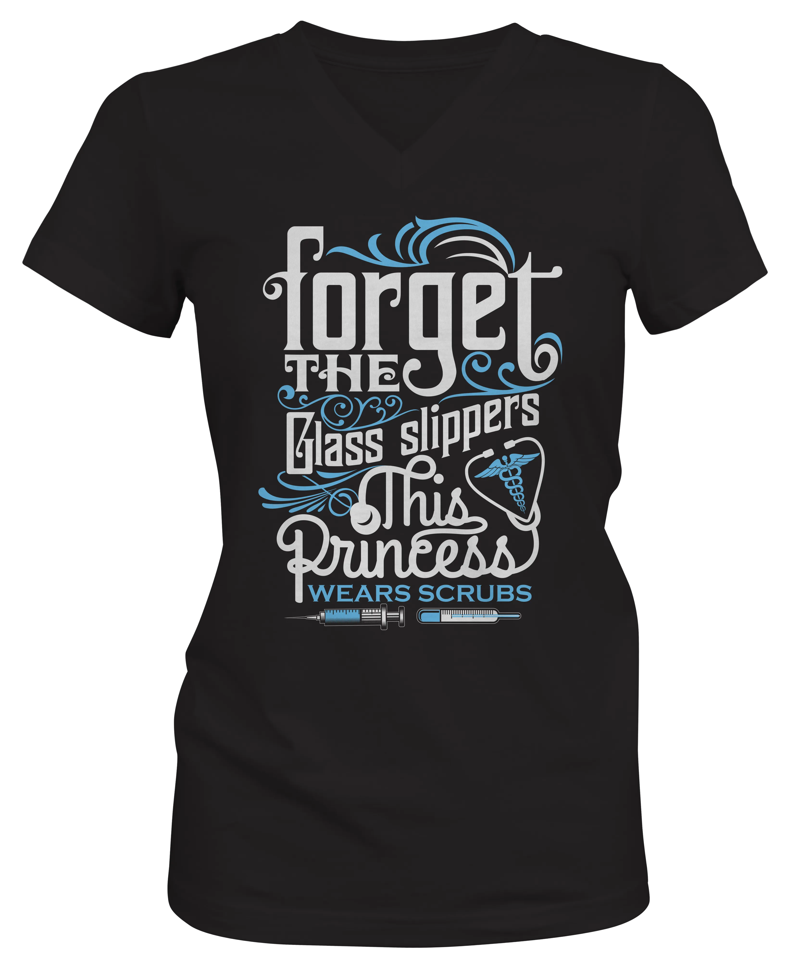 This Princess Wear Scrubs Ladies V-neck Tee