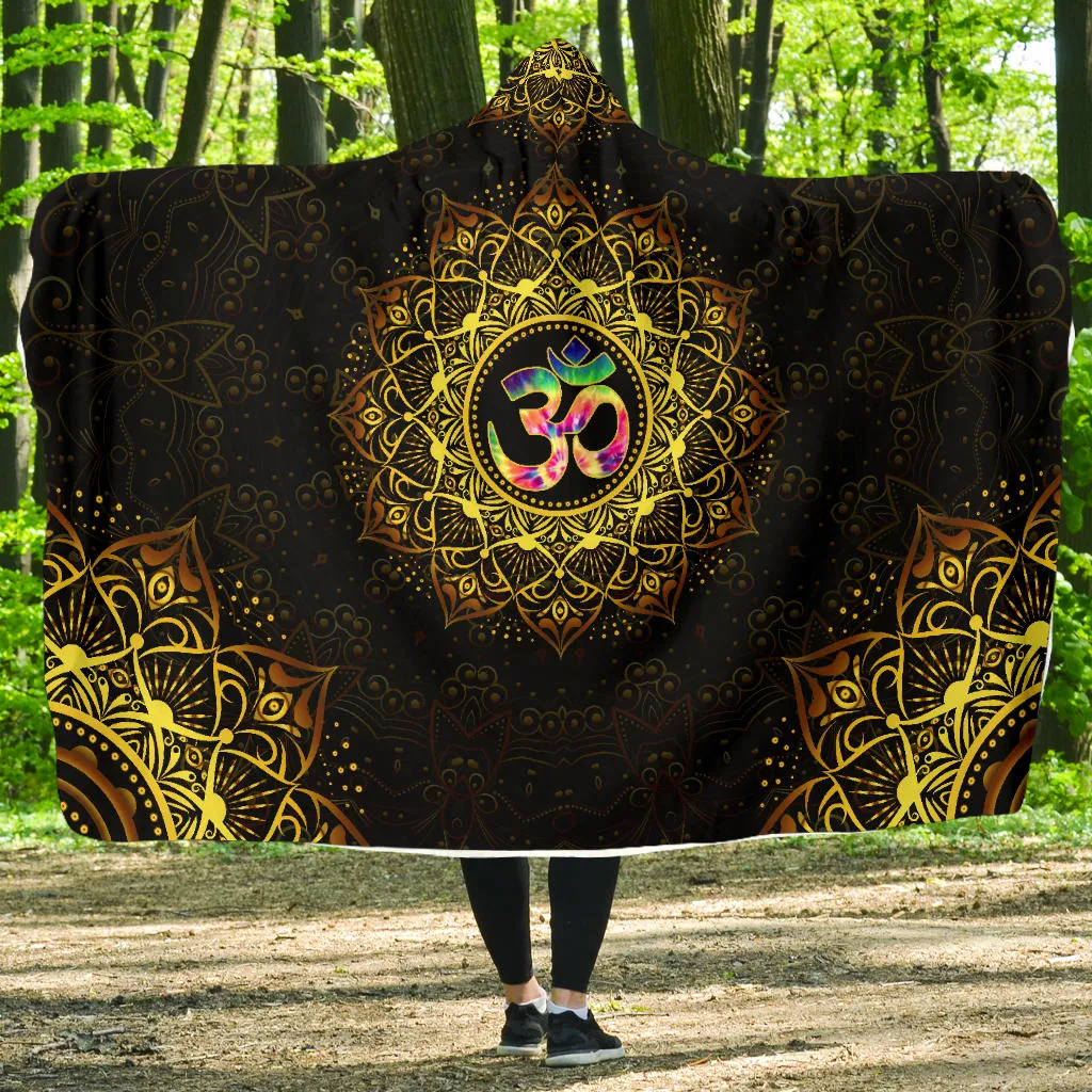 Tie Dye Om Hooded Blanket