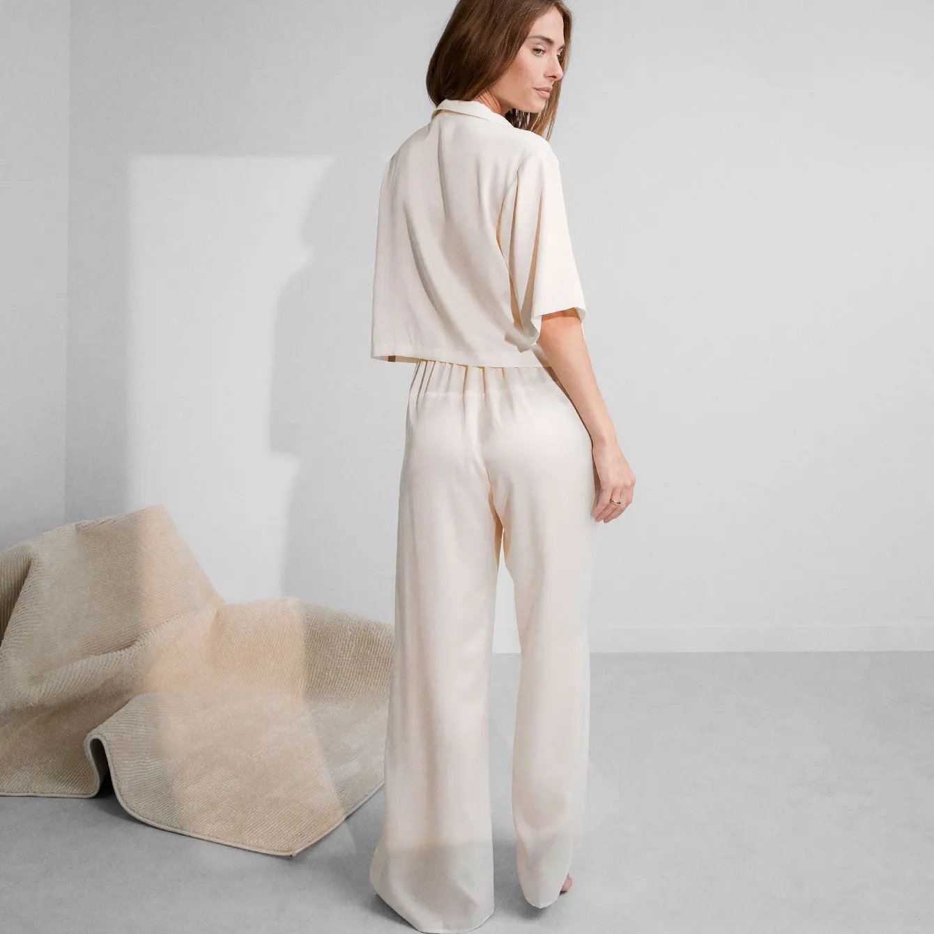 Washable Silk High Rise Pant Set