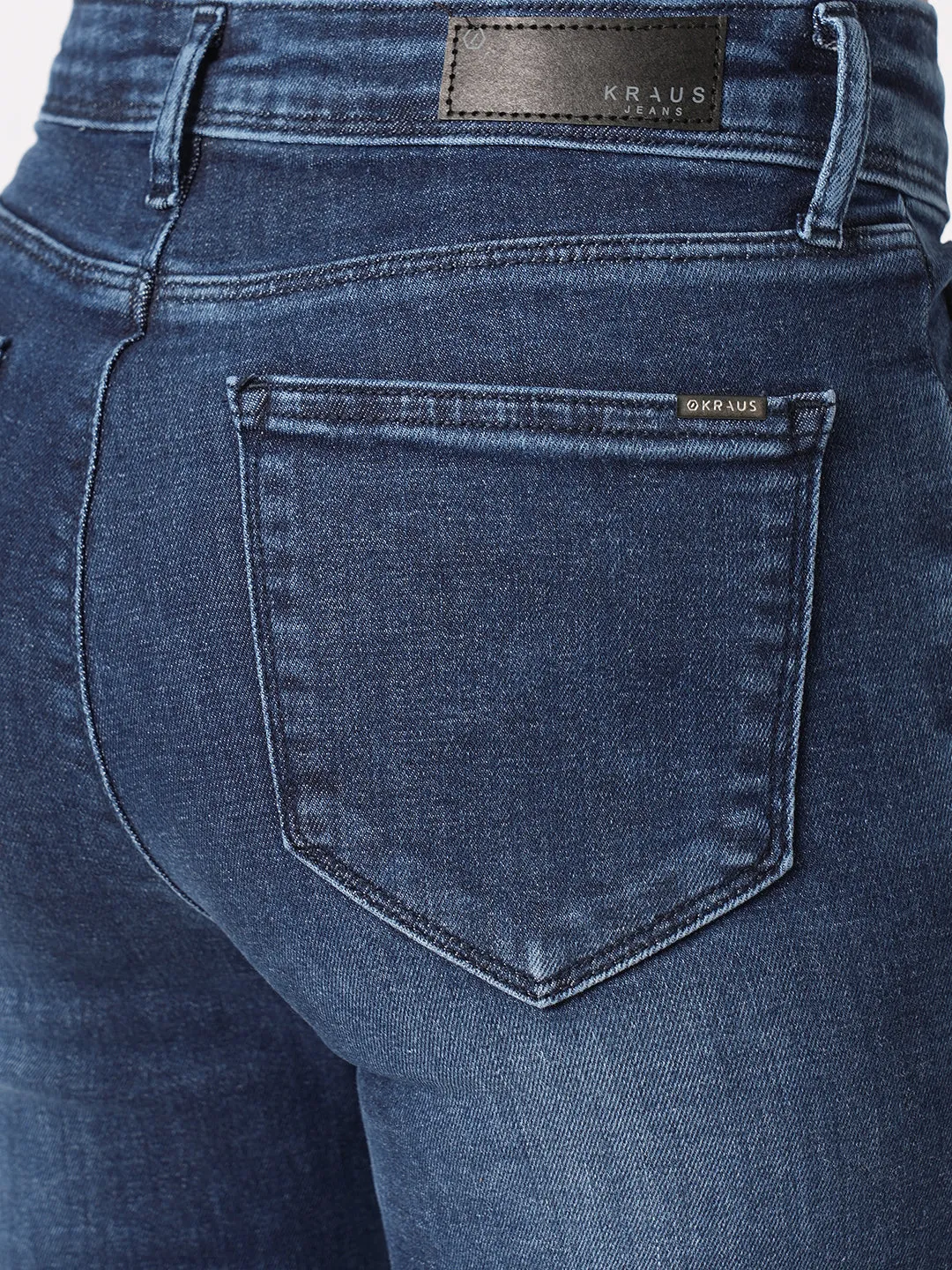 Women Blue High-Rise Slim Straight Fit Jeans