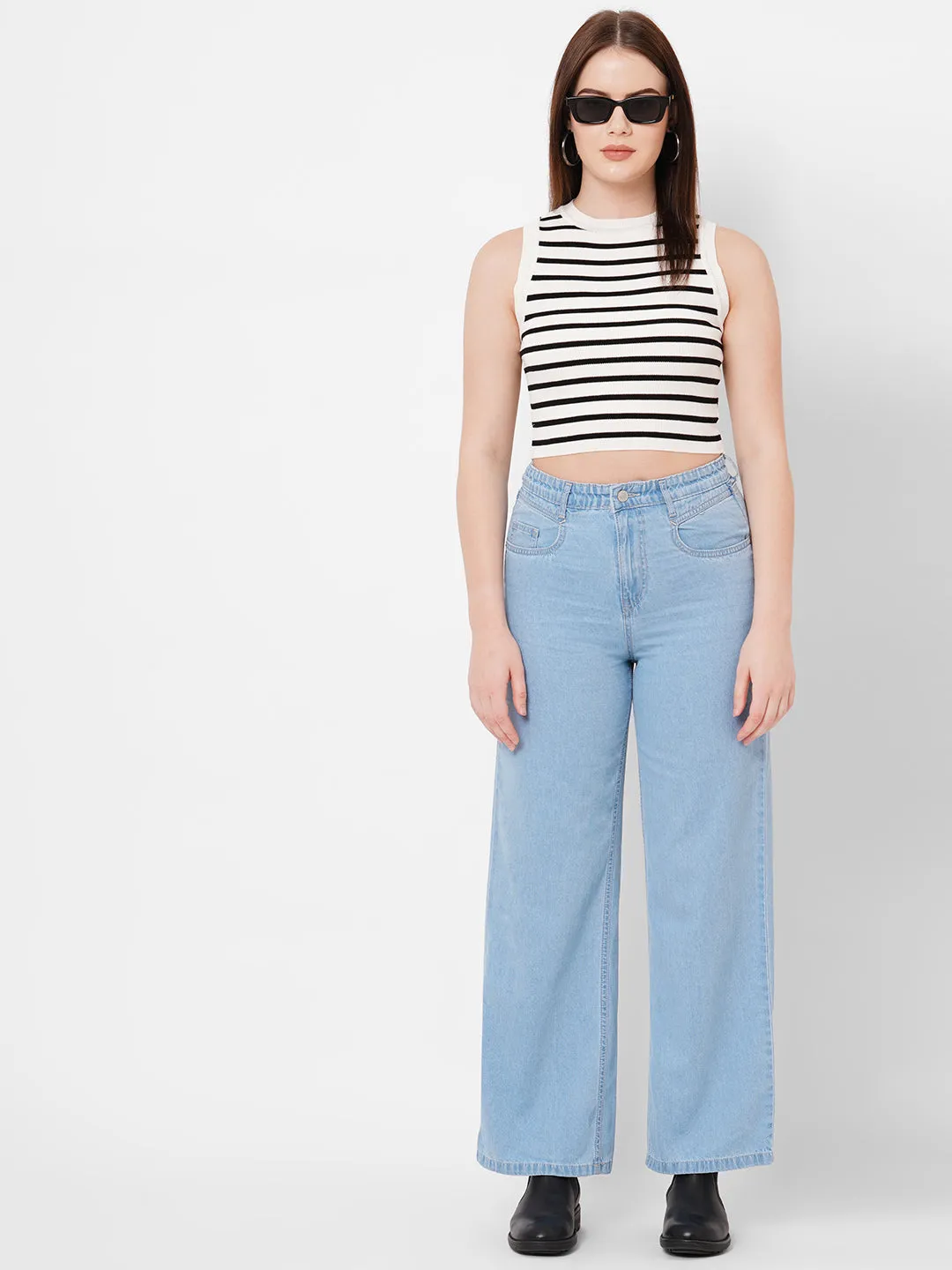 Women High-Rise Wide Leg Jeans